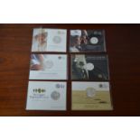 Six Royal Mint UK £20 Fine Silver Coins