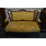 Victorian Mahogany Framed Upholstered Sofa