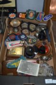 Tray Lot of Vintage Motorcycle Trophies etc.