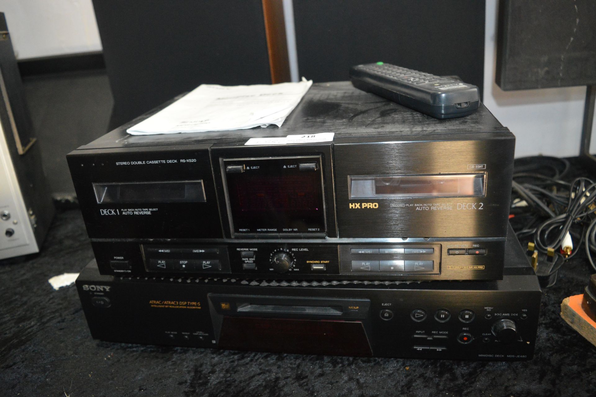 Sony Minidisc Deck, Double Cassette Deck and a Pan - Image 2 of 2