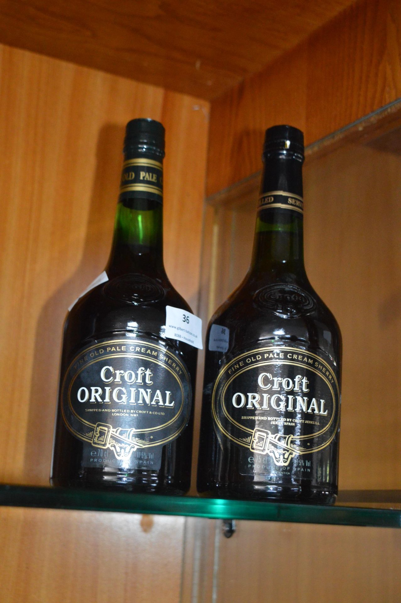 Two Bottles of Croft Original Pale Cream Sherry