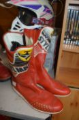 Stylmartin Red Retro Leather Motorbike Boots Size: