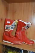 Stylmartin Red Retro Leather Motorbike Boots Size: