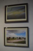 Two Signed Pictures of Biplanes by Ivan Berriman