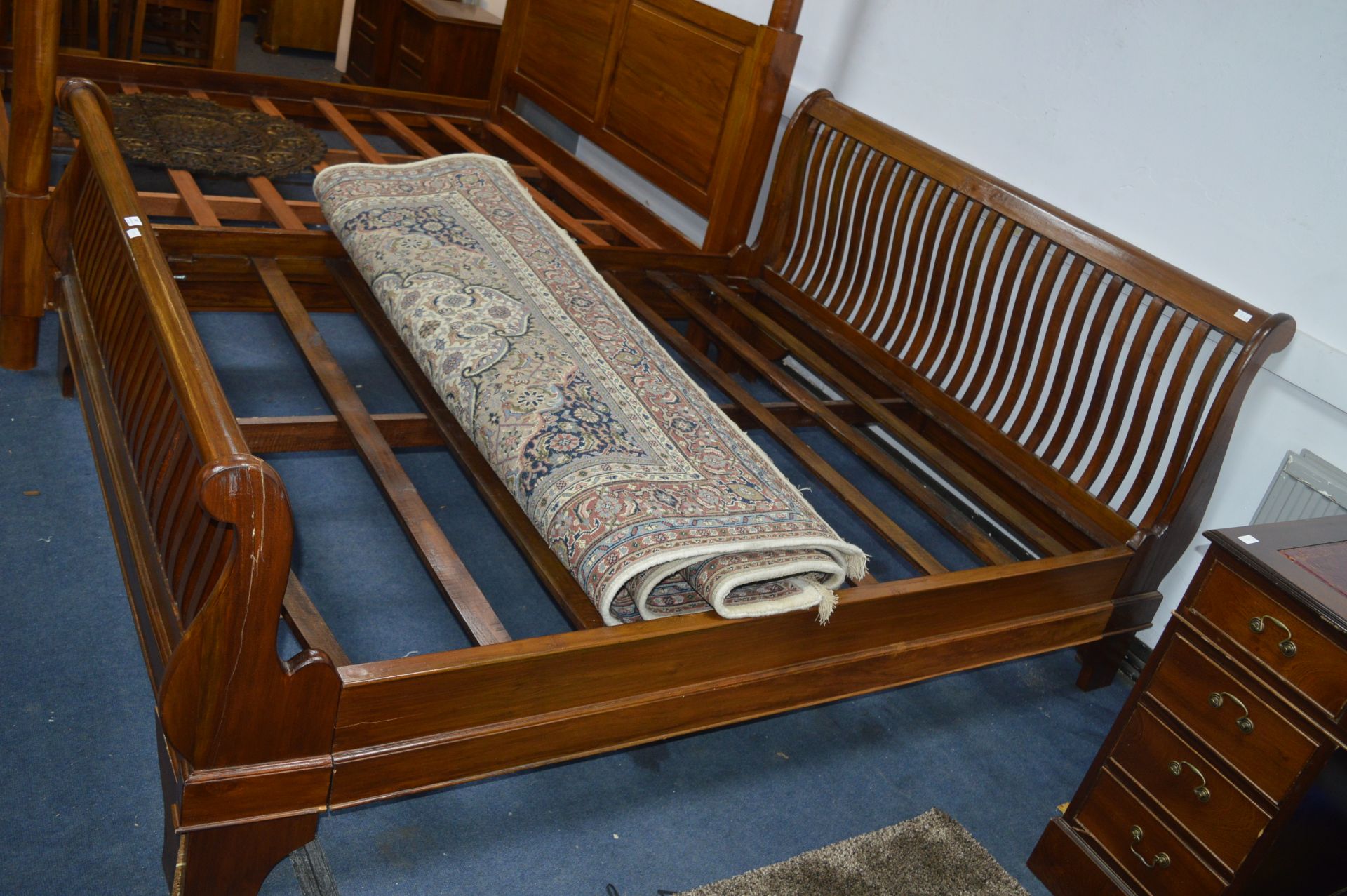 Indonesian Wooden Slay Bed (Frame Only, Some Fault - Image 2 of 3