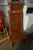 Pair of Folding Teak Garden Chairs