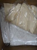 *15 Brocade 132" Round Tablecloths (9x Ivory, 6x White)