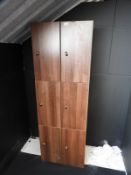 Two Banks of Three Wood Effect Lockers