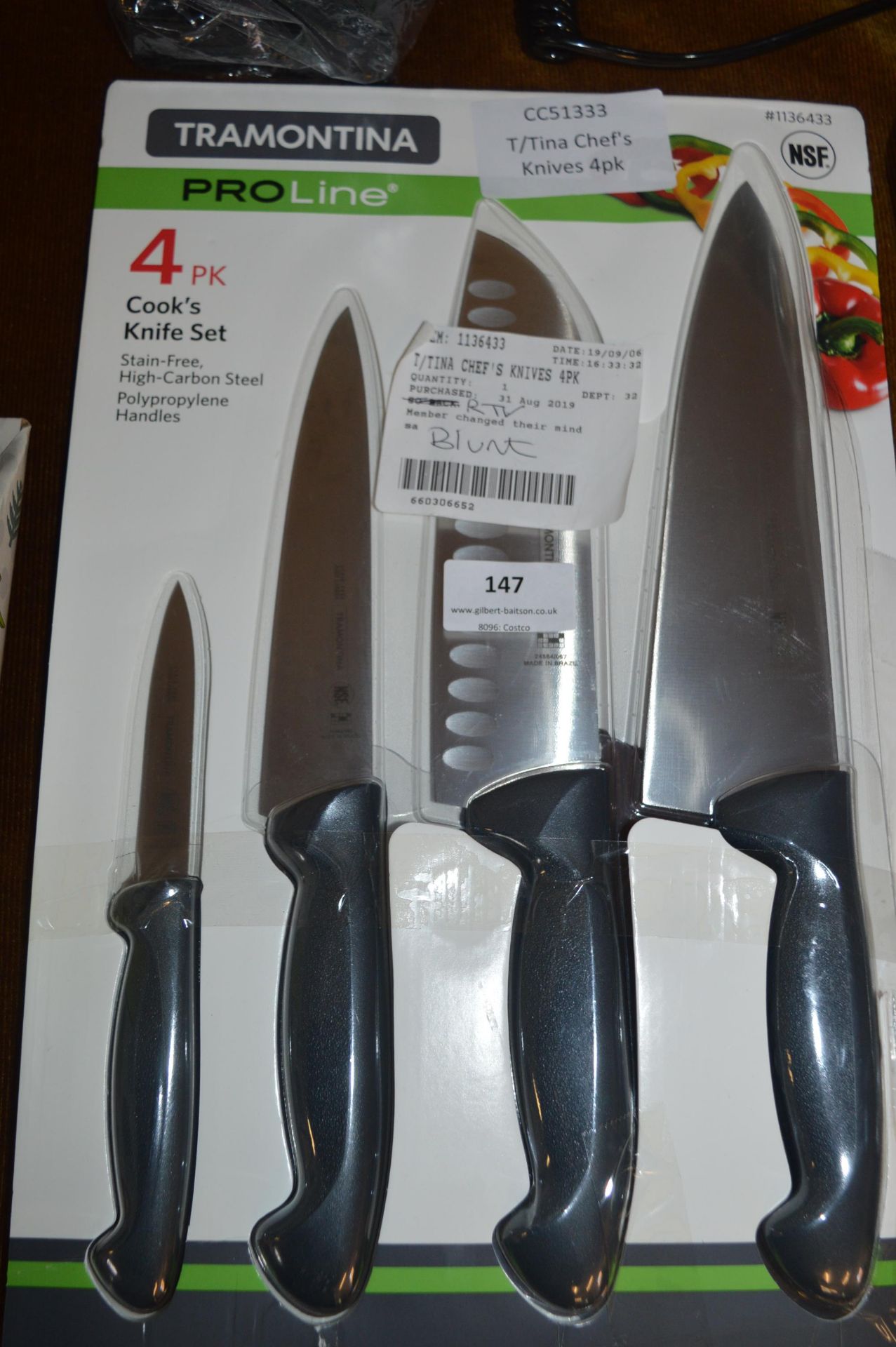 *Tramontina Chef's Knives 4pk