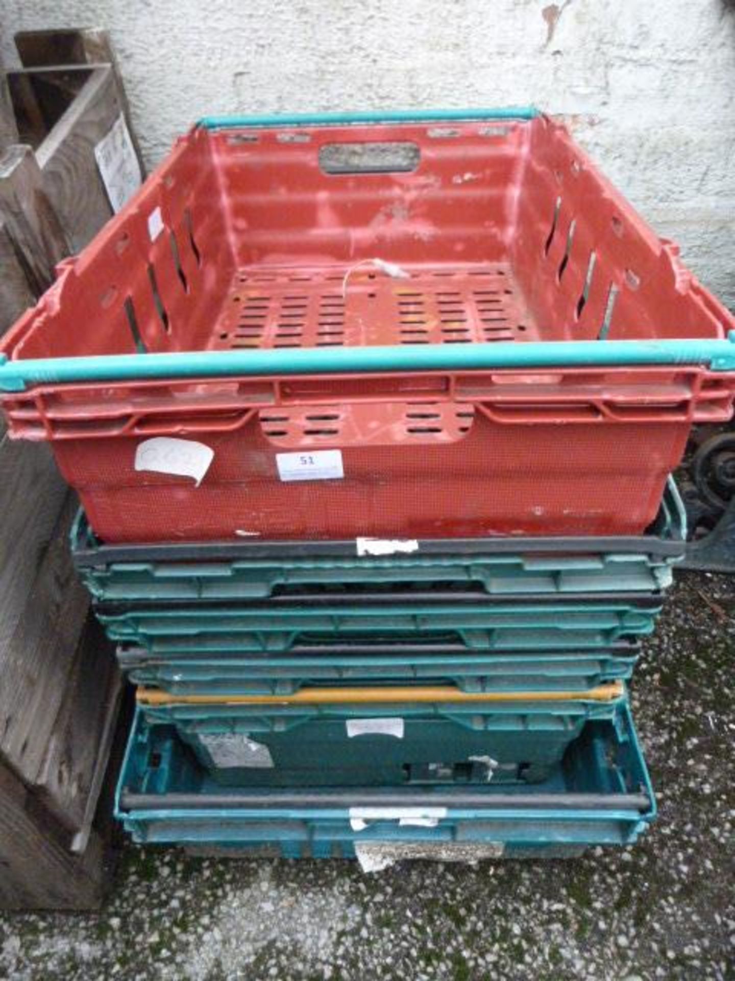 *Six Plastic Storage Crates