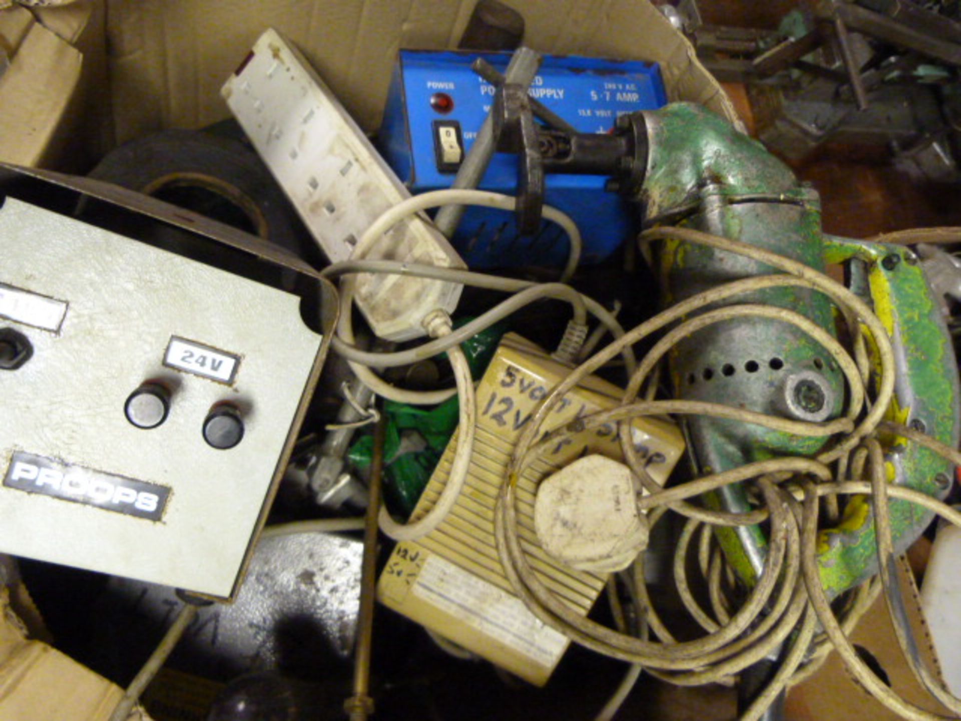 Box Containing Power Supplies, Cutter and Assorted