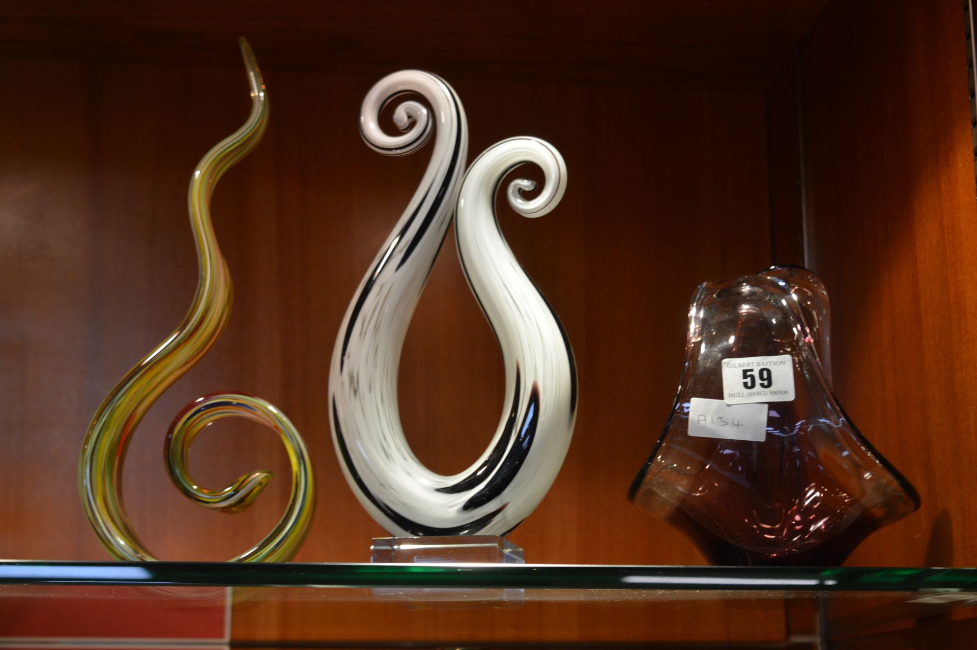 Three Art Glass Sculpture
