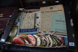 Vintage Ephemera Including Beer Mats, etc.