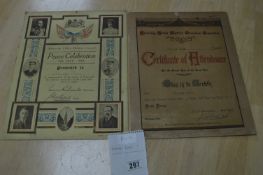 WWI Certificates