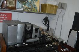 Large Assortment of Speakers Including JVC, Sony a