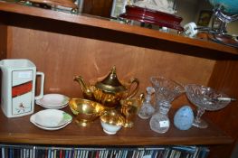 Assorted Pottery and Glassware Including Copper Lu