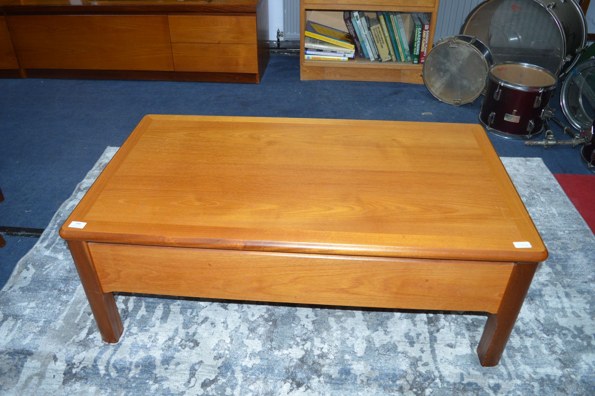 Nathe Oak & Teak Rectangular Coffee Table with Int