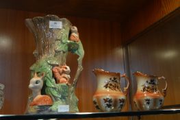 Large Withernsea Vase with Faun & Squirrels plus t