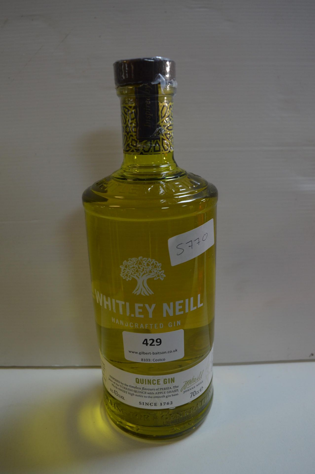 Bottle of Whitley Neill Quince Gin