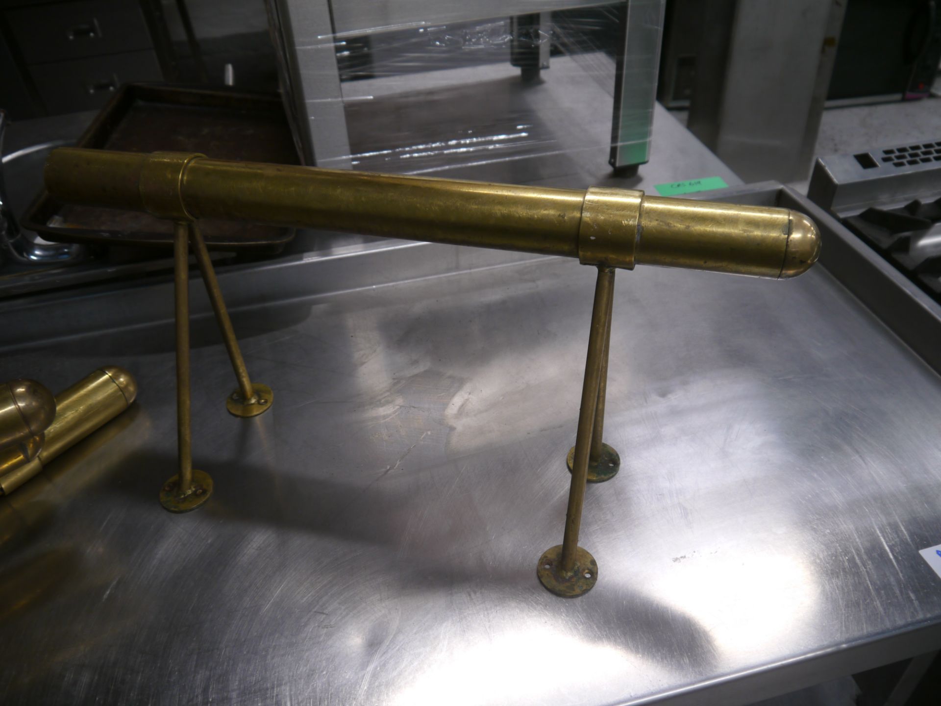 *brass foot rails 6 brass foot rails 650mm long, brackets 280mm - Image 2 of 3