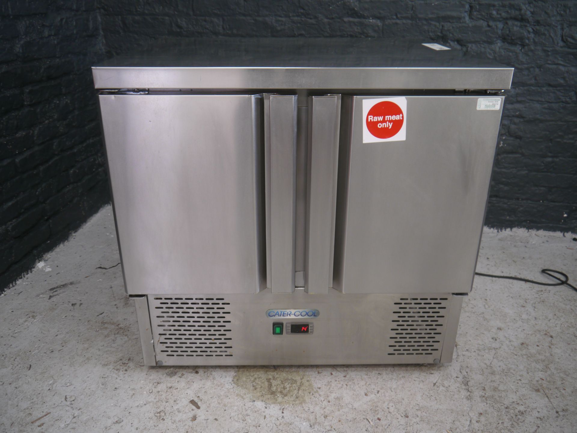 *Prep fridge CK1702 Catercool 2 door prep fridge in good tested condition, 900 x 700 x 900