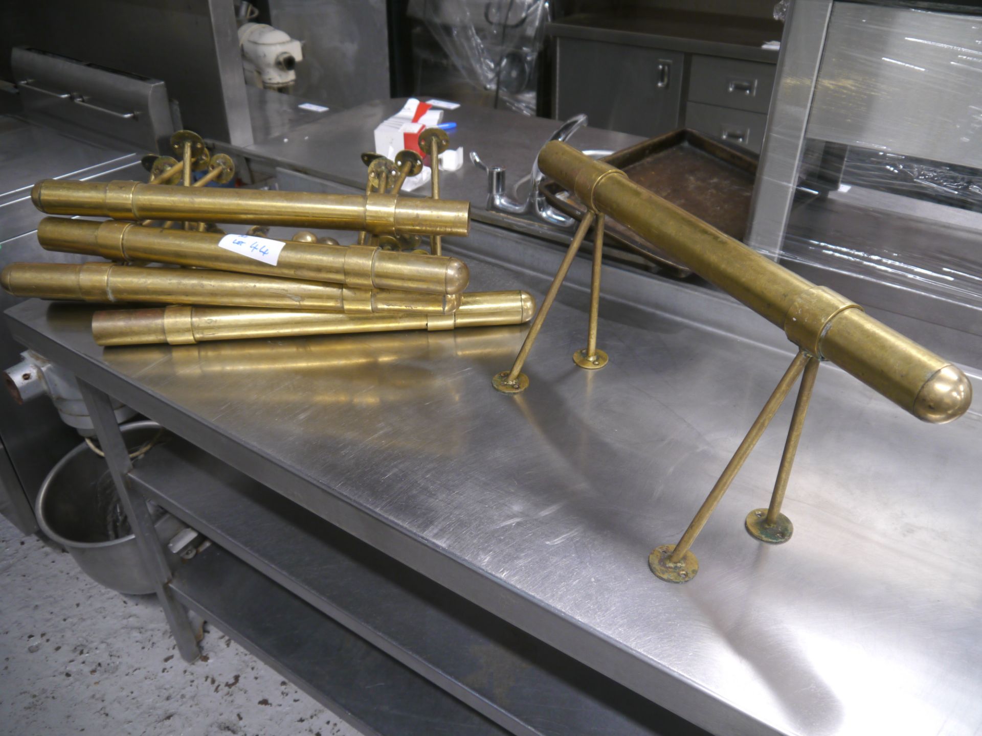 *brass foot rails 6 brass foot rails 650mm long, brackets 280mm