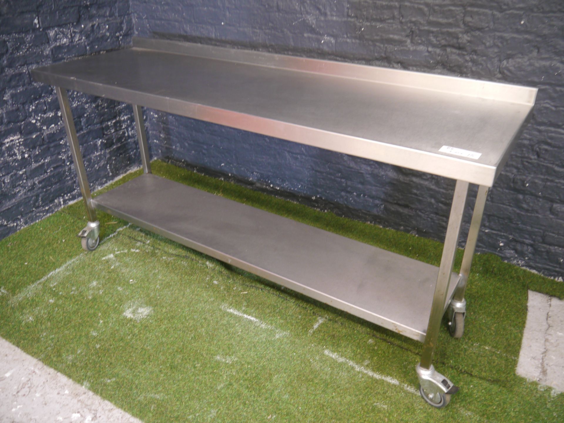 *Stainless steel prep mobile bench Mobile prep bench with undershelf 1770 x 550 x 850