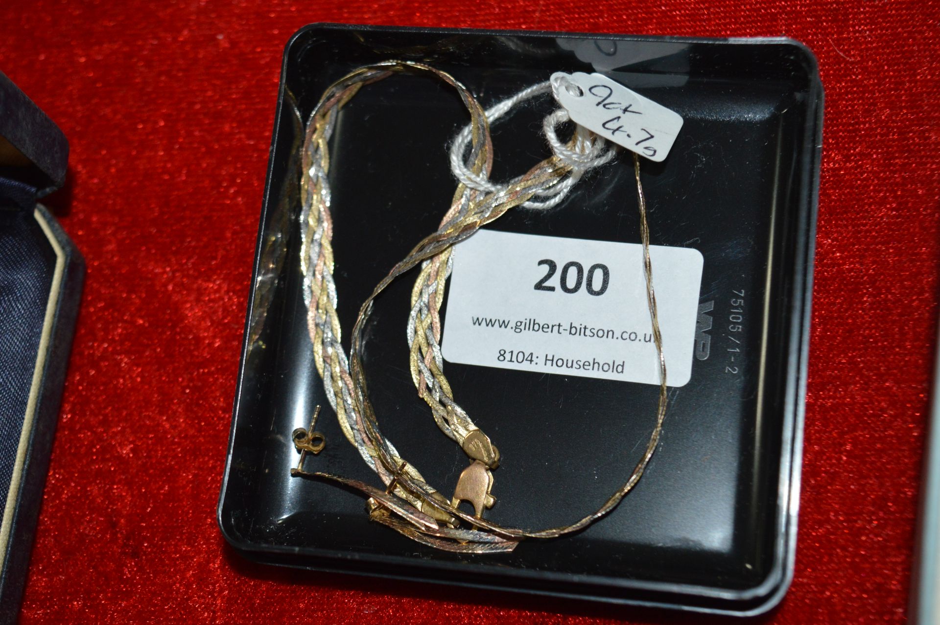 Two 9ct Gold Bracelets and Matching Earrings (~4.7