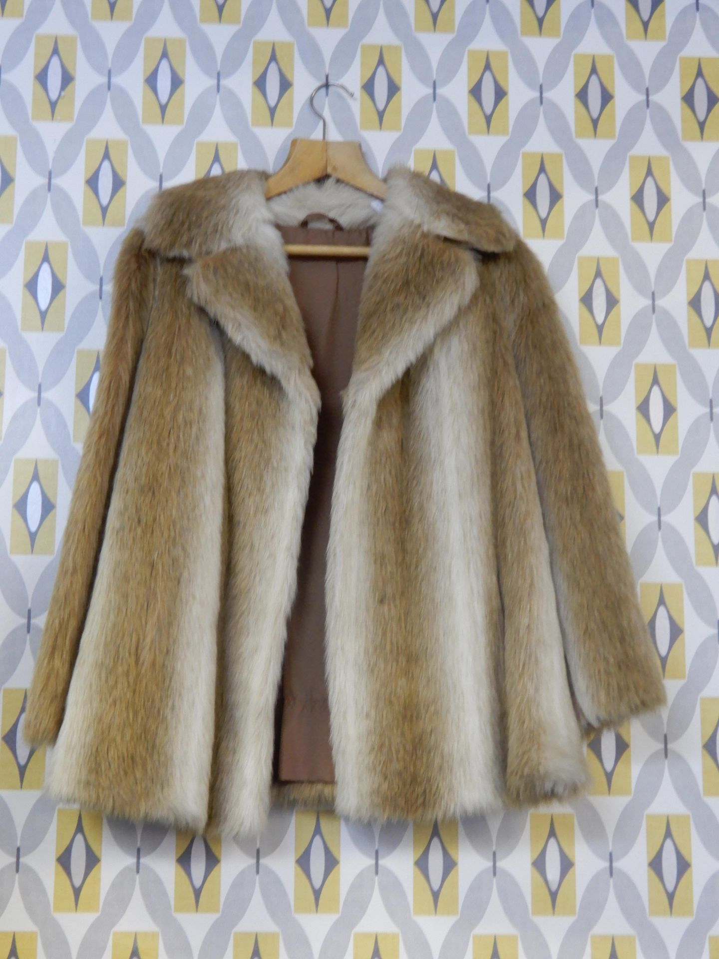 Ladies Synthetic Fur Coat Size: 12