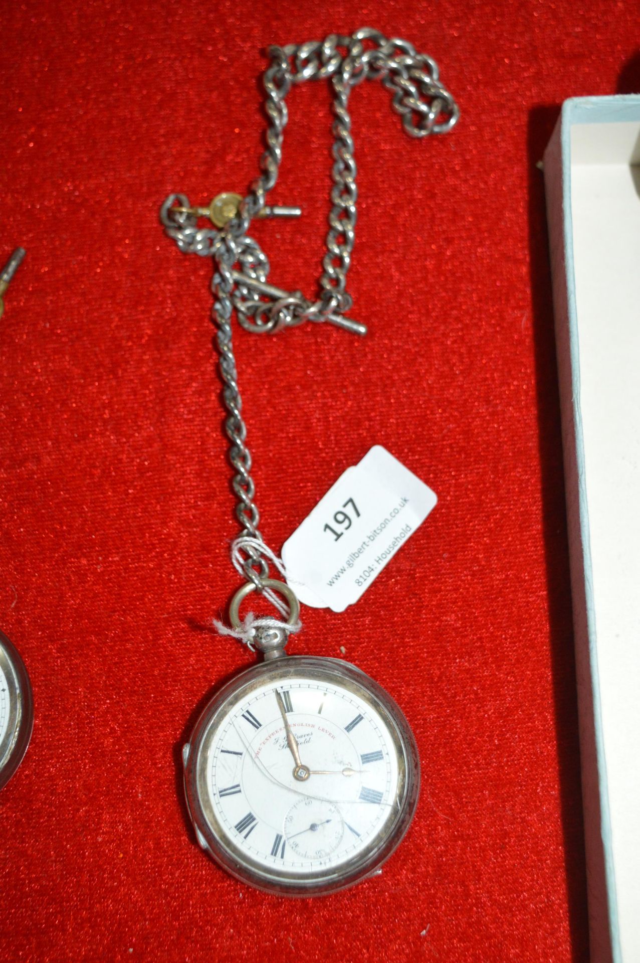 Hallmarked Silver Cased Pocket Watch with Chain (S