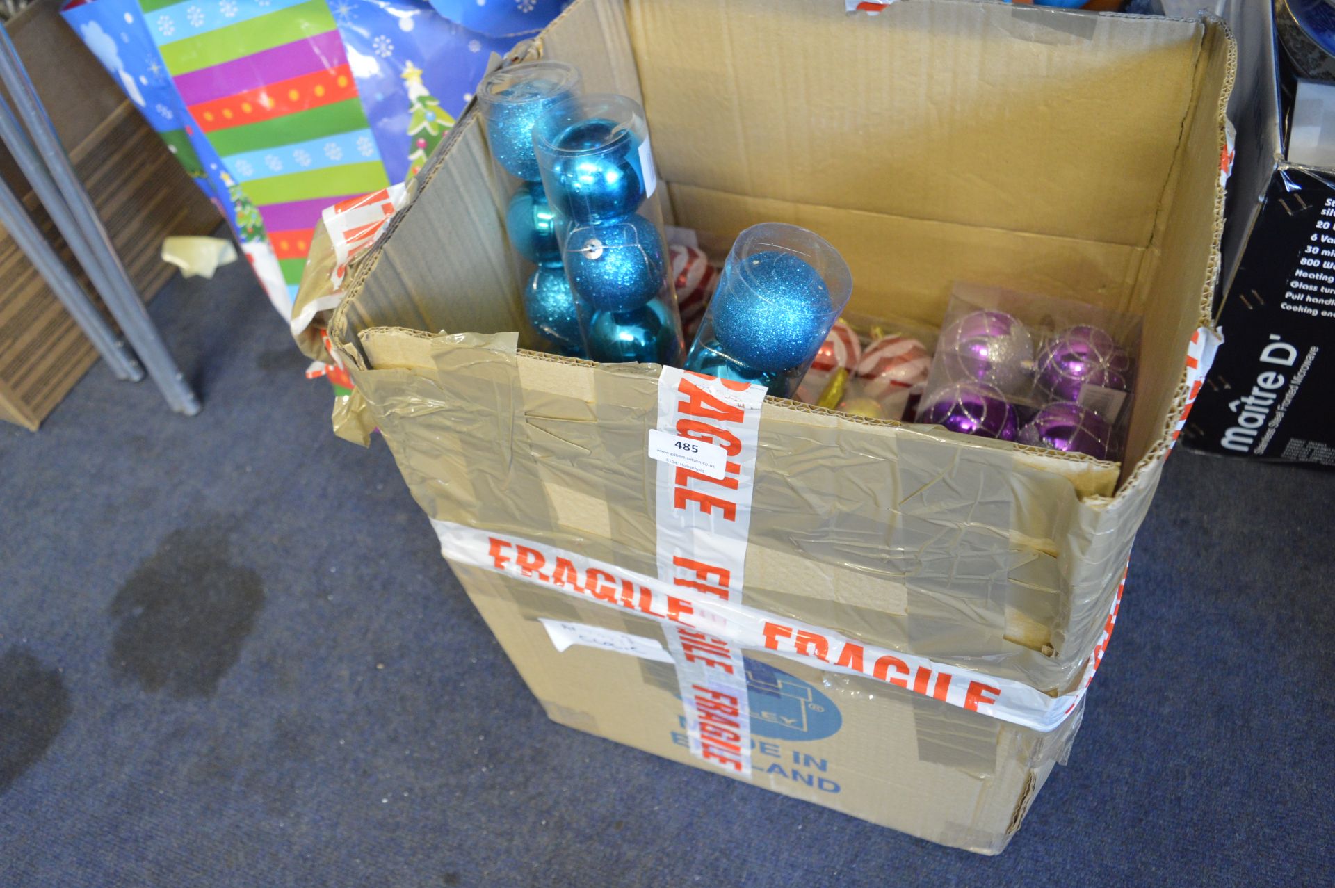 Box of New Christmas Baubles