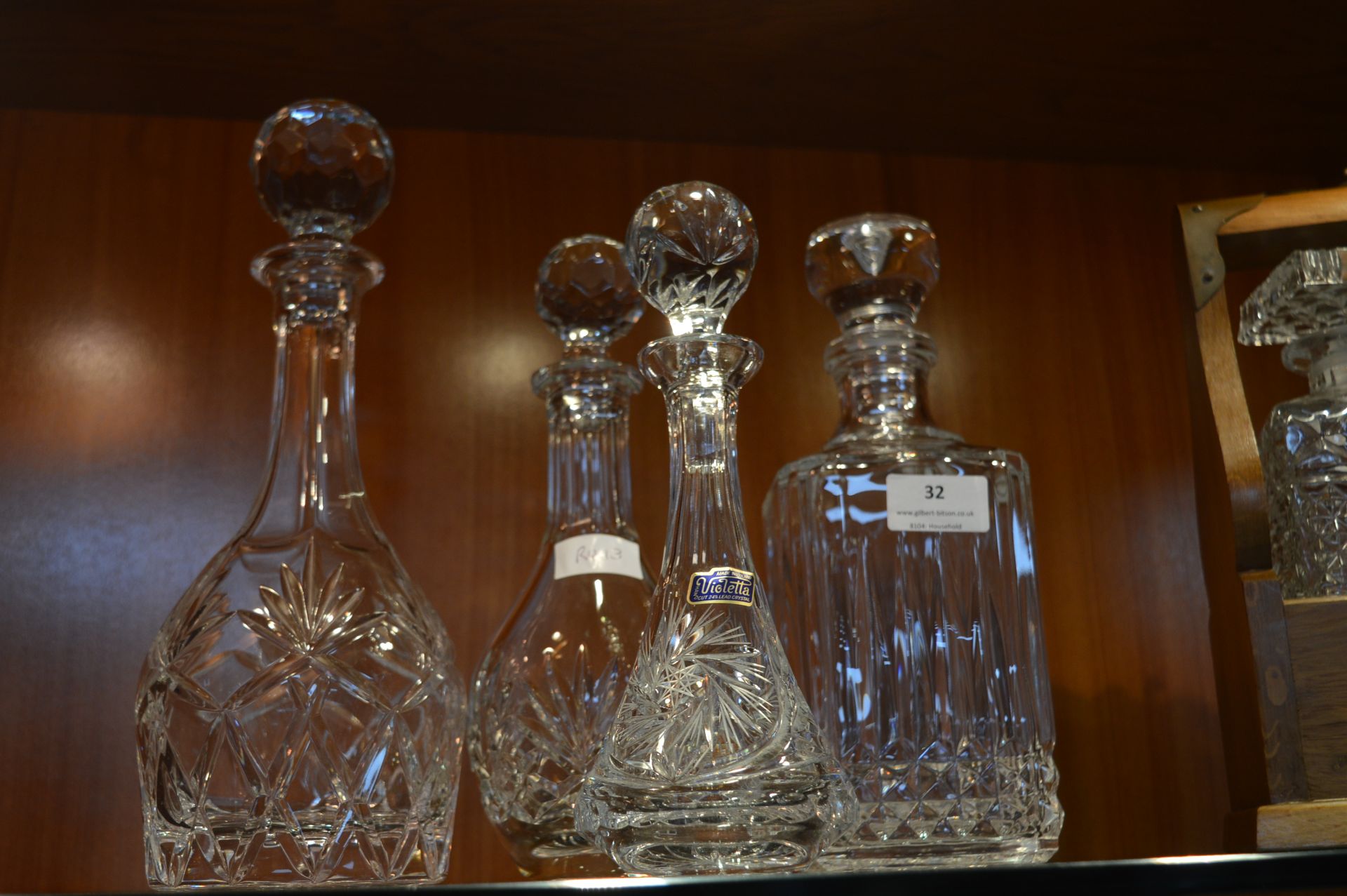 Four Cut Glass Decanters