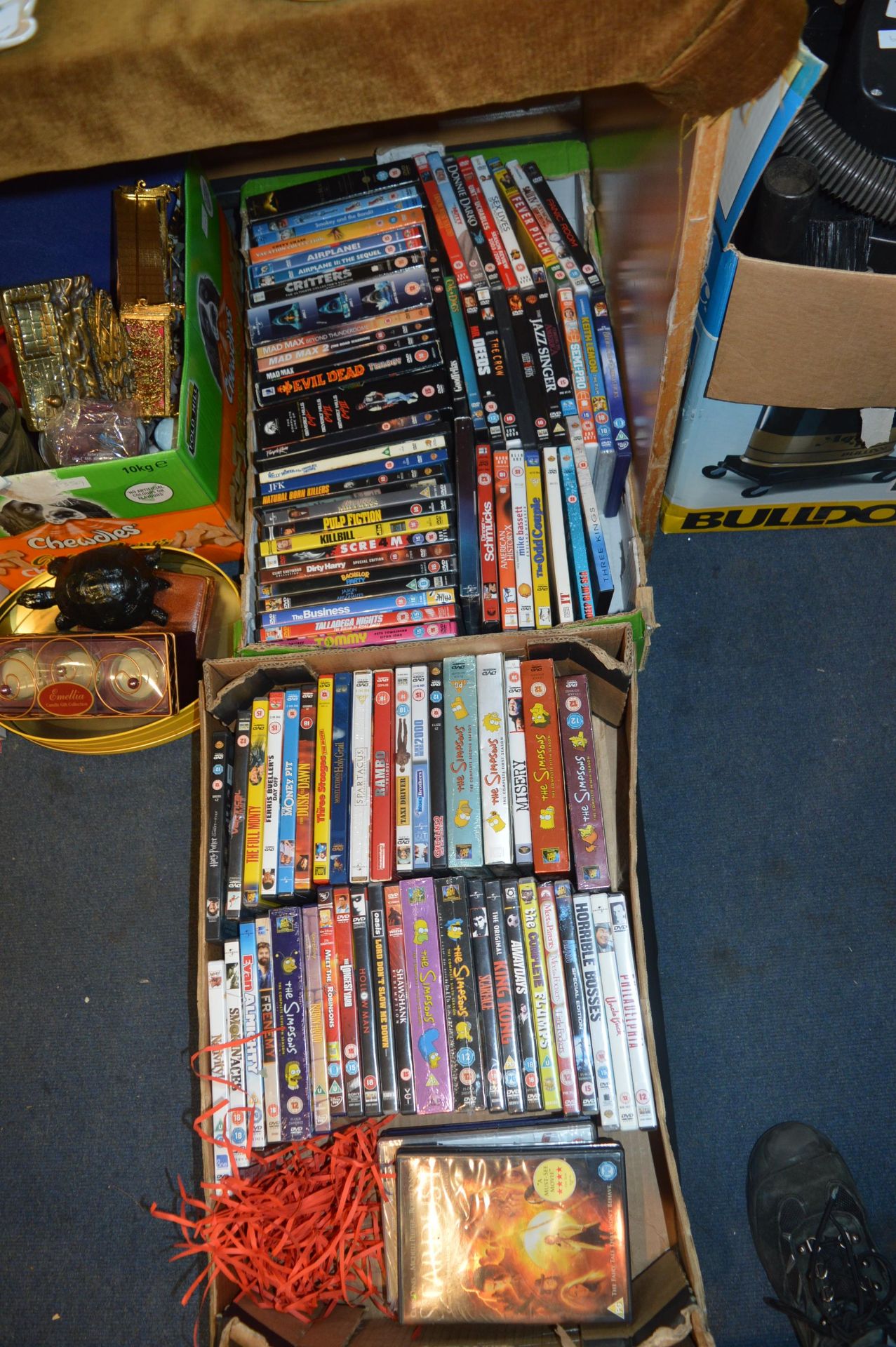 Two Boxes of DVDs