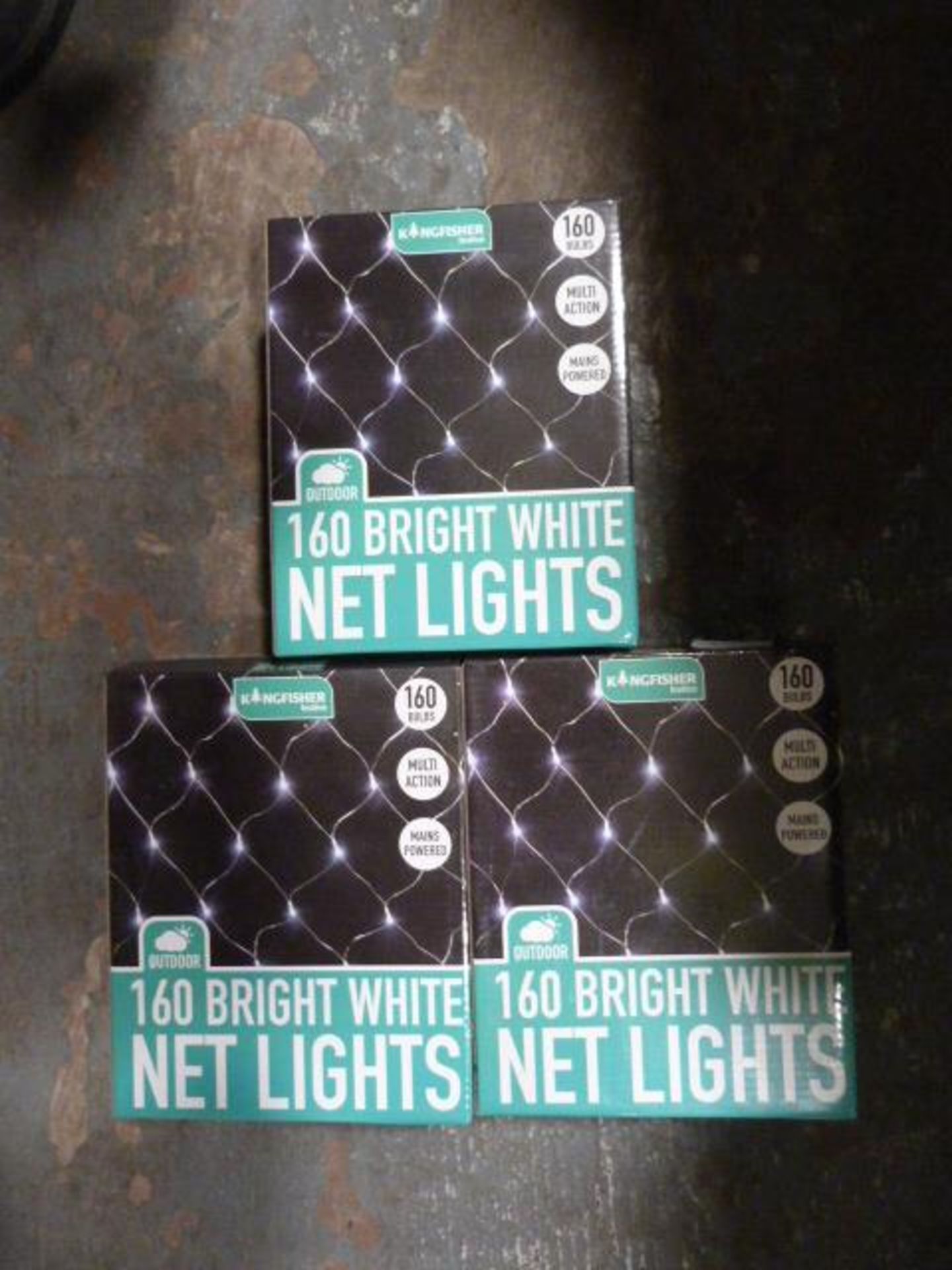 *Three Sets of 160 White Net Lights