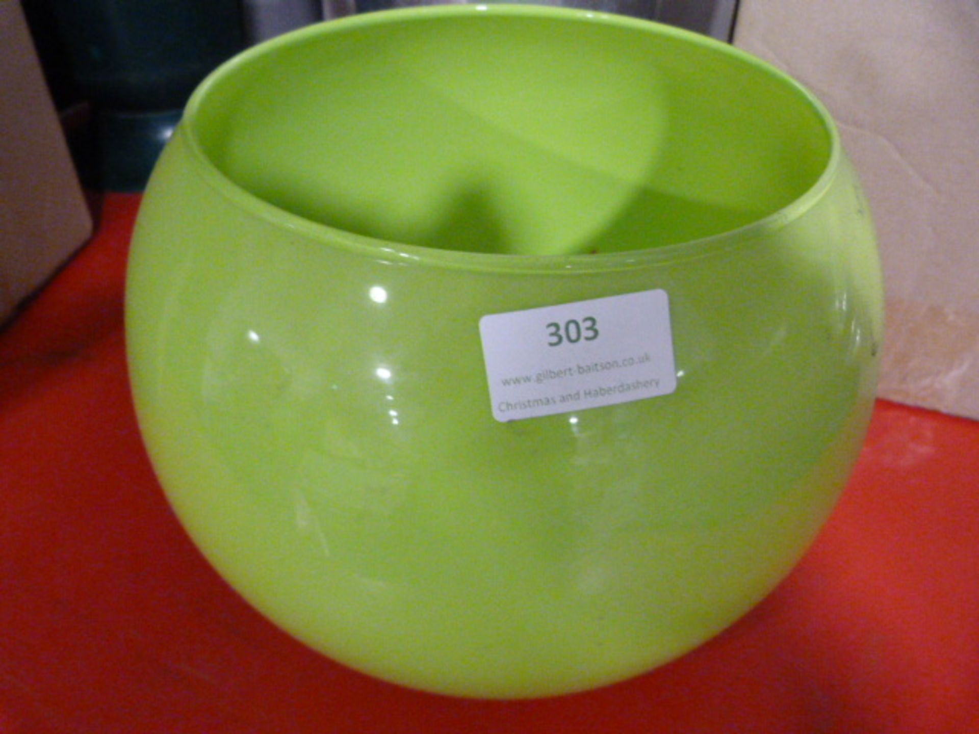 *Lime Green Glass Spherical Bowl