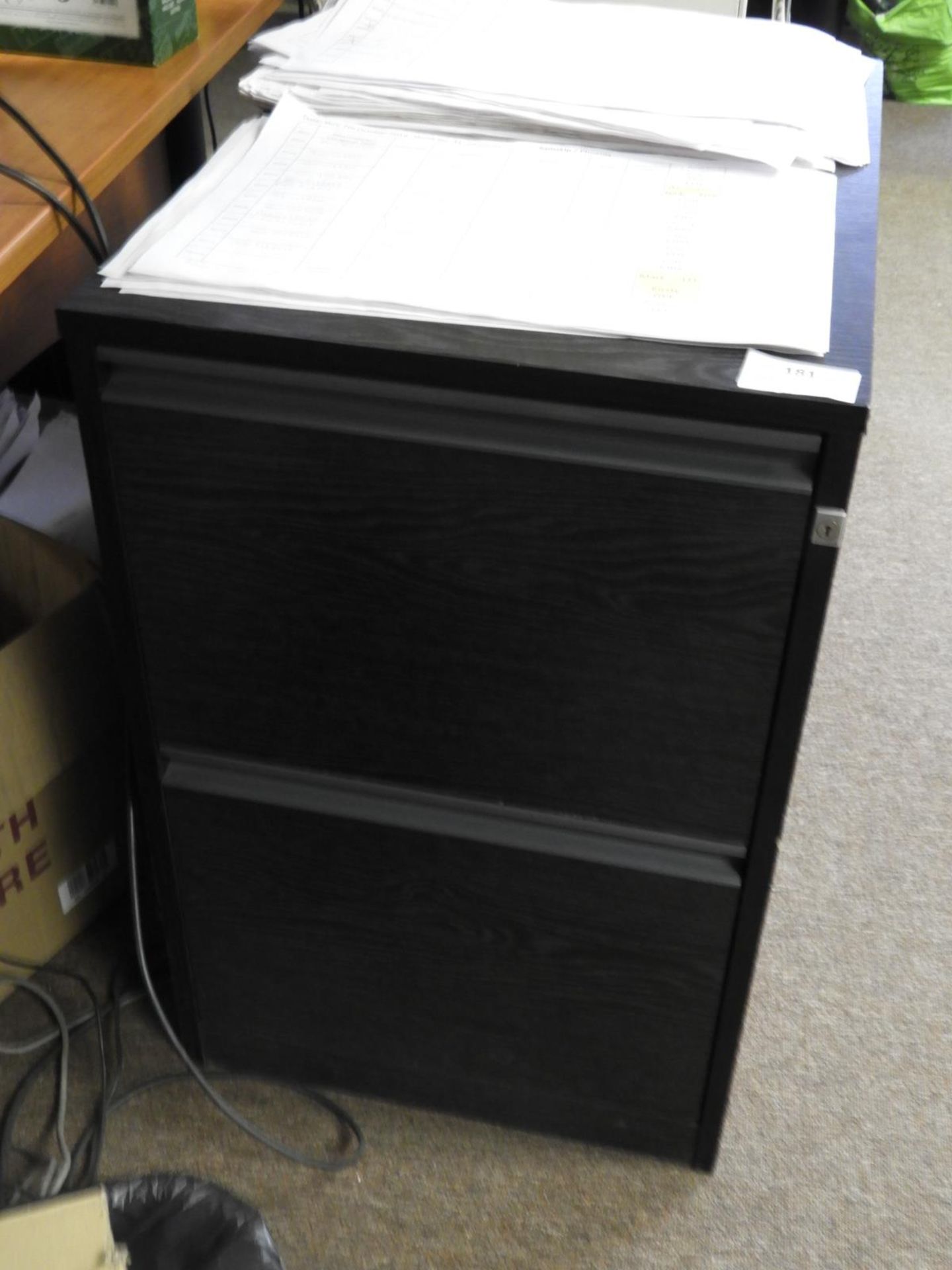 *Two Drawer Foolscap Filing Cabinet in Black Ash F