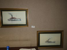 *Pair of Gilt Framed Prints by Bell - Humber Ferries