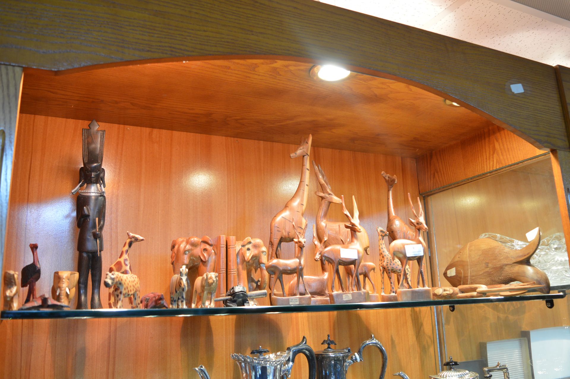 African Wooden Carvings; Antelope, Elephants, Gira