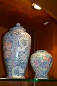 Chinese Style Covered Jar and One Other