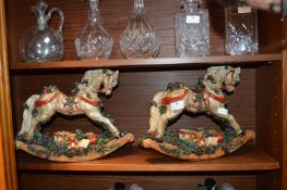 Pair of Christmas Rocking Horses