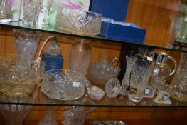 Cut Glass, Leaded Crystal, Vases, Bowls and Clocks