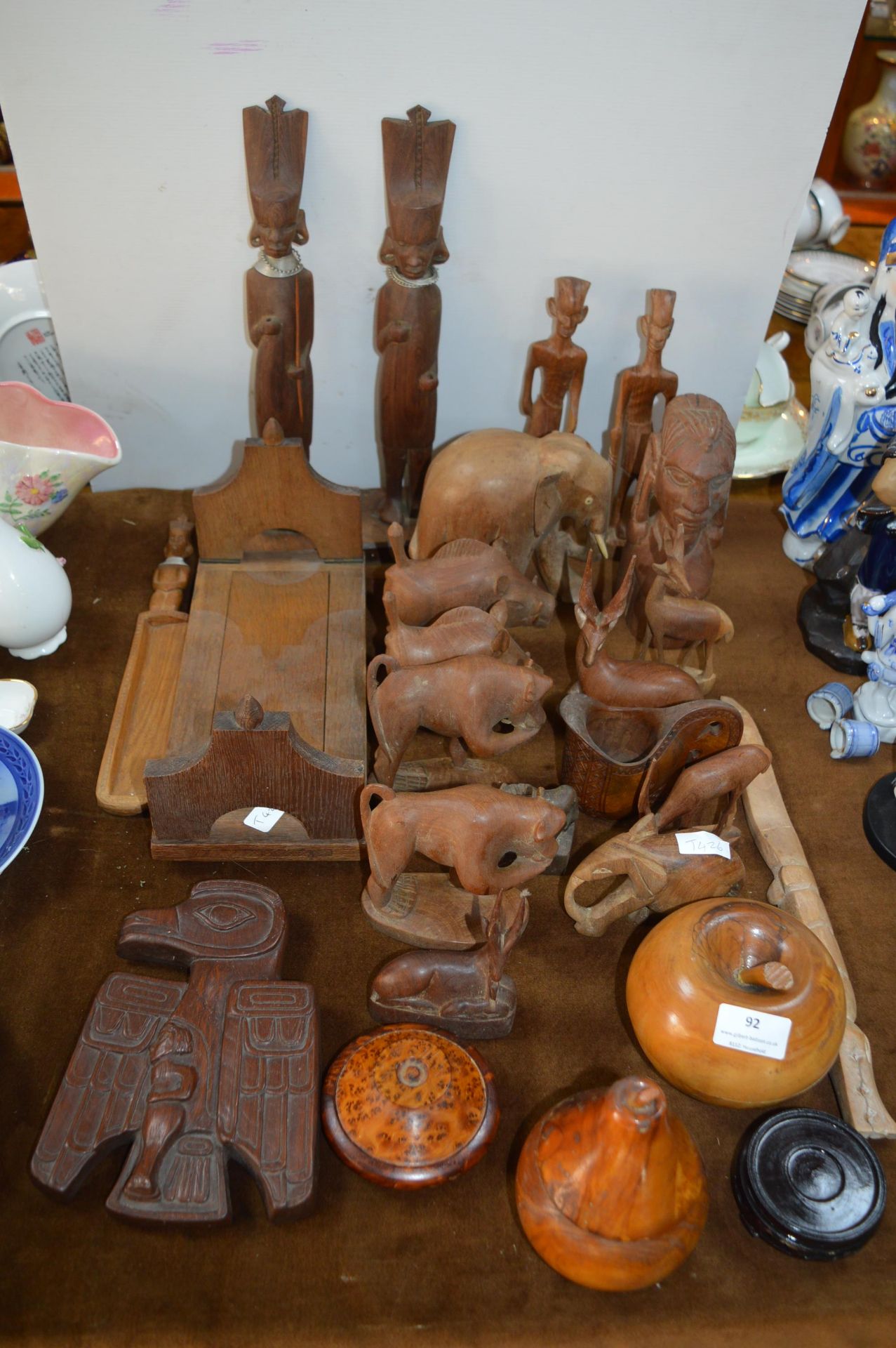 African Carved Wood Animals and Figures