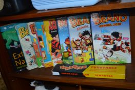 Seven Beano Annuals plus Scrabble Turntable, etc.