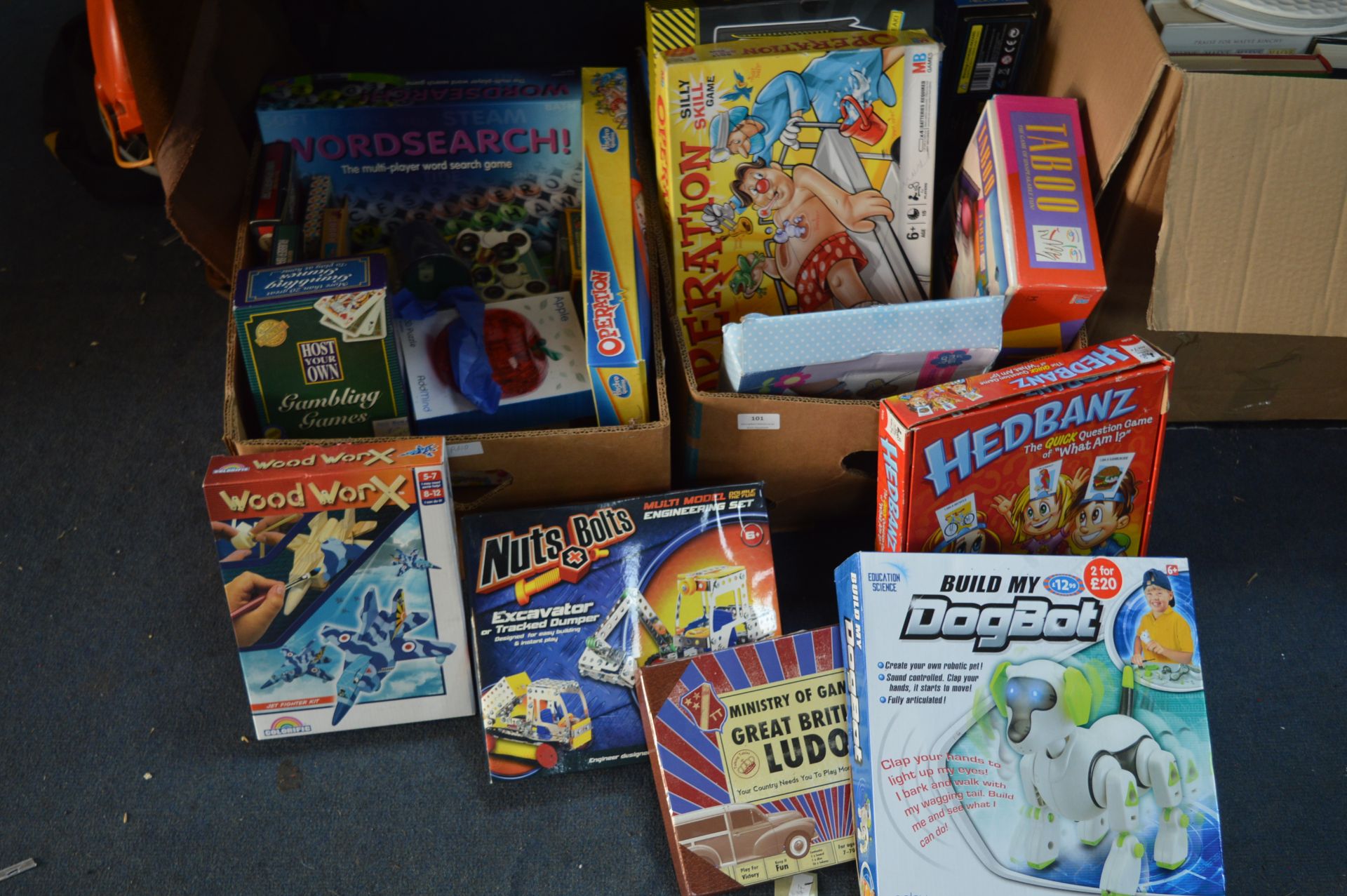 Two Boxes of Children's Games, Puzzles, etc.