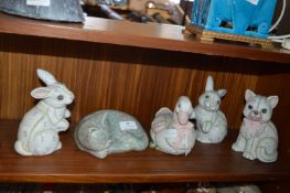 Pottery Rabbits, Ducks and Cats