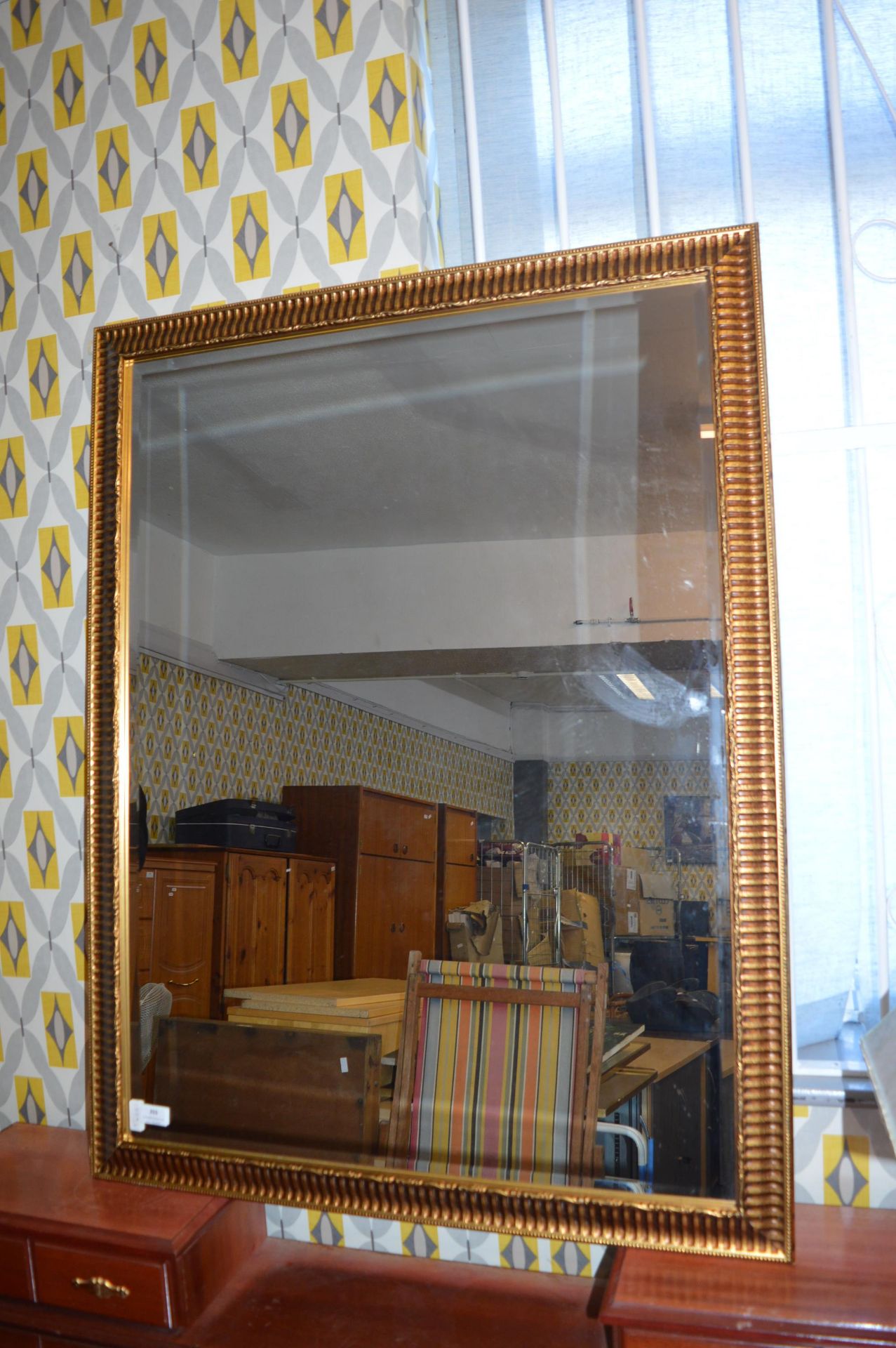 Large Gilt Framed Bevelled Edge Mirror