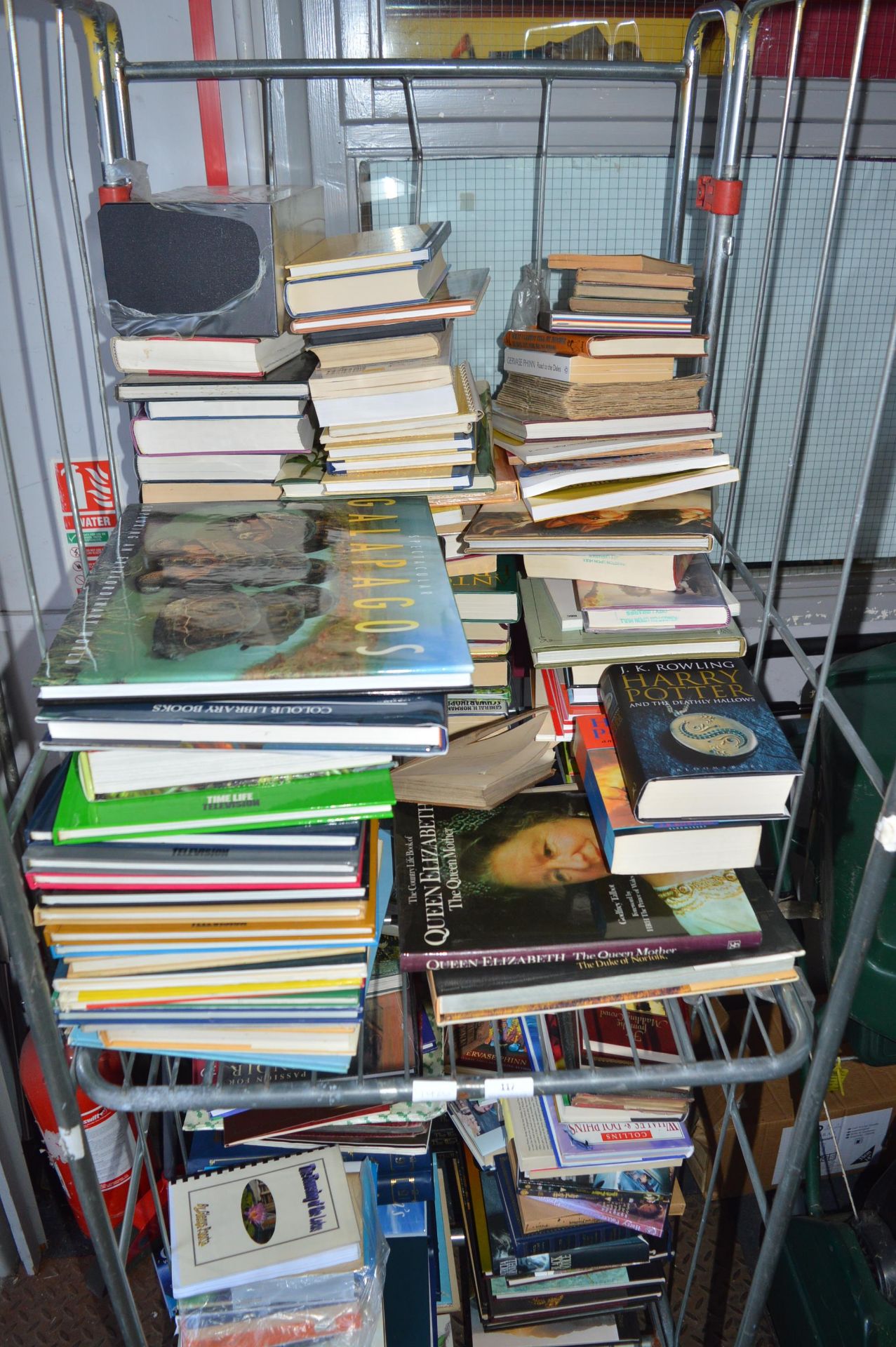 Cage of Books Including First Edition Harry Potter