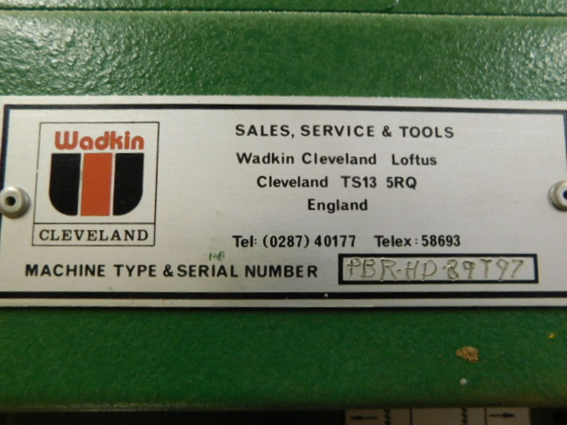 *Wadkin PBR/HD Braked Band Re-Saw 1989 Ser No 817 - Image 4 of 4