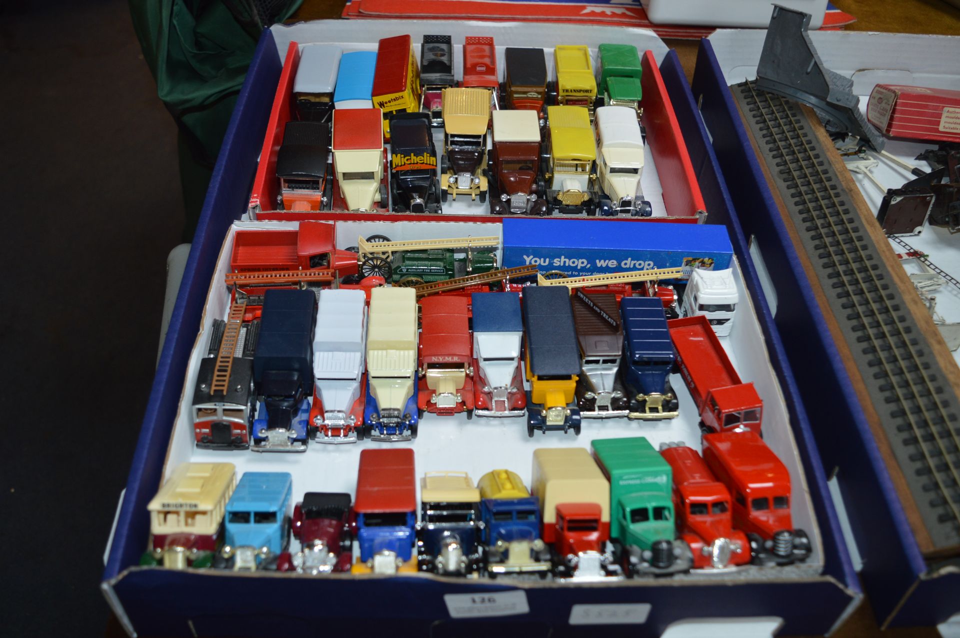 Box of Diecast Model Vehicles by Lledo, Days Gone, Matchbox, etc.