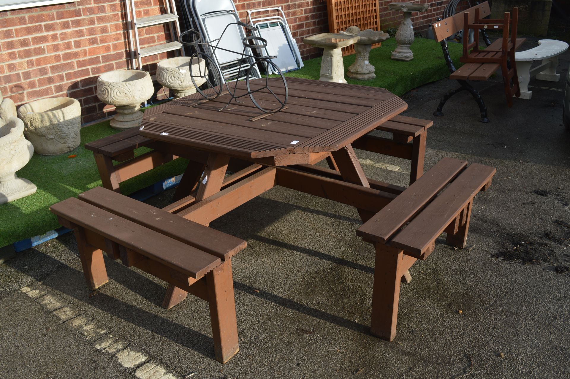 Eight Seat Garden Bench & Table